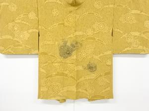 リサイクル　絞り　汕頭蘇州刺繍　雪輪に秋草模様絵羽織
